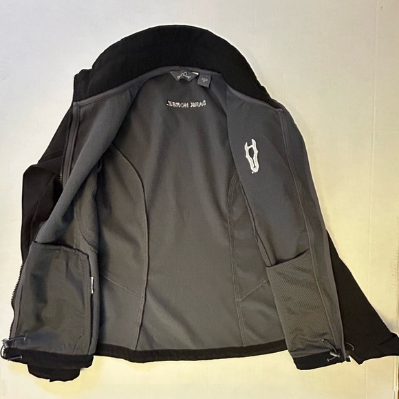 Eddie Bauer black soft shell & inner fleece mens horse jacket Sz-S.  W10 - Picture 7 of 10